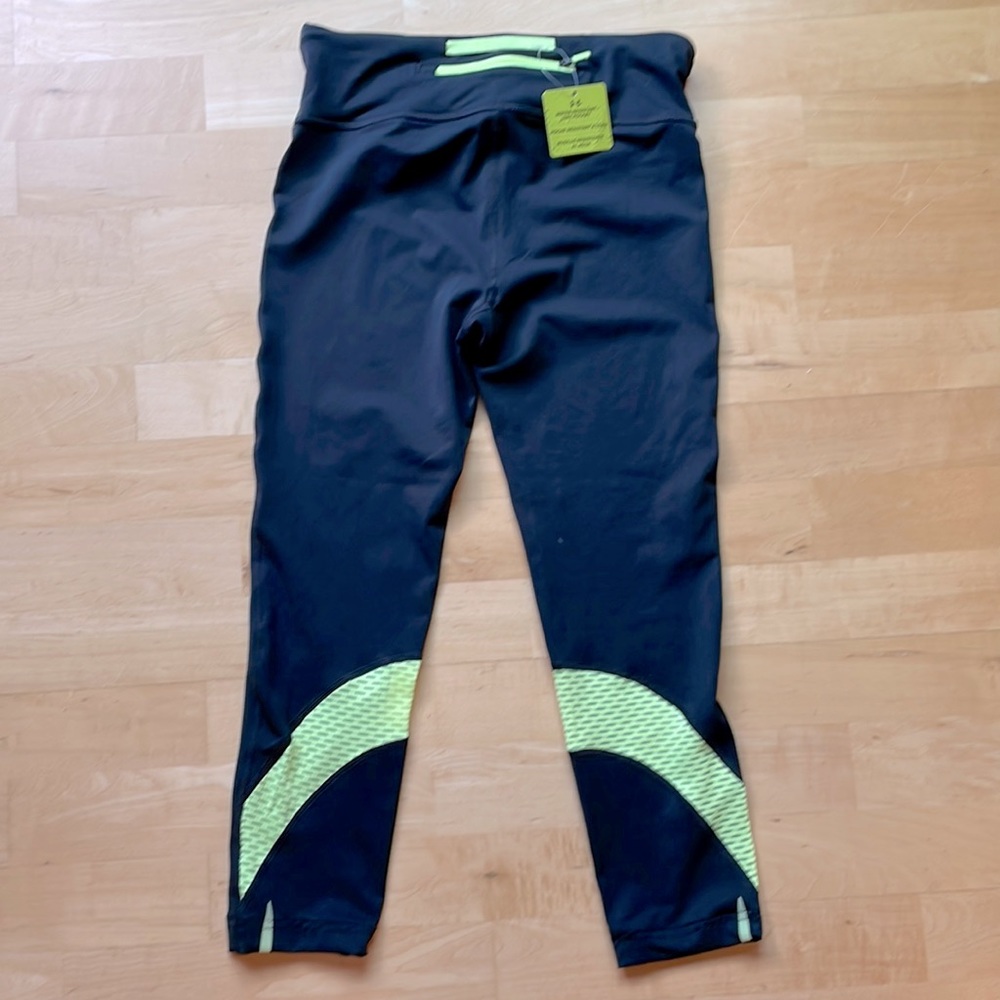 New Under armour  heat gear black fluorescent small Capri workout pants sheer